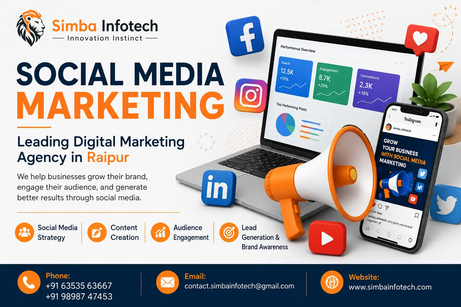 Social Media Marketing Services by Leading Digital Marketing Agency in Raipur – Simba Infotech
