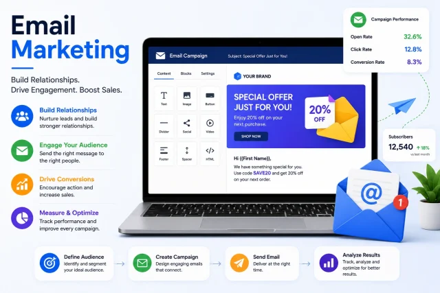 Email marketing campaigns designed to nurture leads, engage customers, and increase sales through personalized communication.